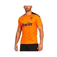 puma - t-shirt vcf away replica pour homme, orange vif/caban, taille m
