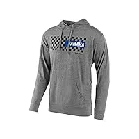 troy lee designs official mens yamaha checkers | fleece | pullover | hoodie (gunmetal heather, xl)