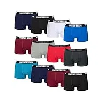 vincenzo bellini lot de 8/12 boxers hipster, sous-vêtements pour homme, confortables et respirants, en coton, lot de 12 multicolores., xl