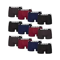 vincenzo bellini lot de 8/12 boxers hipster, sous-vêtements pour homme, confortables et respirants, en coton, multicolore foncé - lot de 12., s