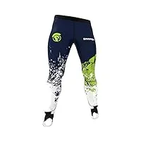 smmash legion neon green ocr pantalon de compression homme pour jogging en montagne, training, ex‚cute, mat‚riau antibact‚rien, produit dans l'union europ‚enney (xxxl)