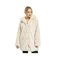 urban classics femme veste peluche - polaire pour femme manteau en fausse fourrure, blanc cassé, s eu