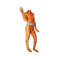 modryer anime costume totally spies cosplay mandy bodysuit jumpsuit femmes filles super héros onesies lycra zentai film fans apparel,orange-men/xxxl 180~185cm