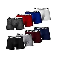 fortyfour lot de 8 boxers, pour homme, sous-vêtements, tailles s à 7xl, style rétro, 716d lot de 8 multicolores., l