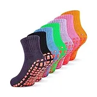 chaussettes de trampoline chaussettes de yoga antidérapantes avec poignées chaussettes antidérapantes pour femmes chaussettes collantes pour pilates ballet barre yoga (couleur : a, taille : tail