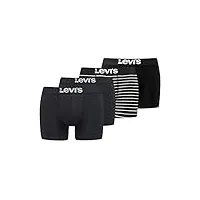 levi's boxer sous-vêtement, noir/blanc, l (lot de 4) homme