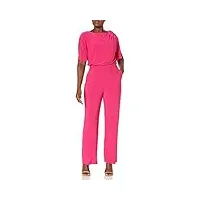 vince camuto solid ity jumpsuit with bow shoulder detail robe, rose vif, 40 femme