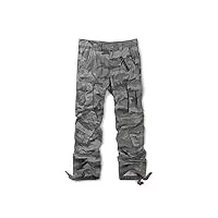 aeslech homme pantalon cargo militaire avec 8 poches pantalon de combat d'exterieur pantalon de travail z,36,z gris