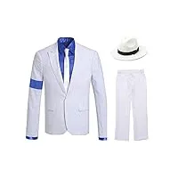 luming veste de costume blanche à brassard pour enfant et adulte à cosplay michael jackson-taille européenne (blanc, xl)