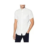gant d2. reg linen shirt ss bd chemise, white, 5xl homme