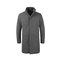 solid jampa manteau de laine veste longue d'hiver parka pour homme, taille:m, couleur:grey melange (1840051)