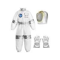 relibeauty déguisement astronaute enfant avec astronaute casque et astronaute gants pour garçons, filles,130