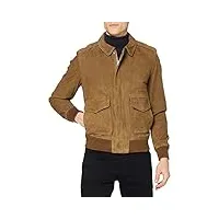 schott nyc blouson aviateur en velours de chevre leather jackets homme, marron (rust), l