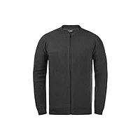 !solid cezar cardigan gilet veste en maille pour homme, taille:xl, couleur:dark grey melange (1940071)