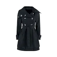 black premium by emp femme manteau d'hiver noir à col large xxl
