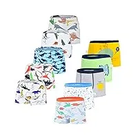 jacklovebriefs boxers caleçons pur coton motif garçon lot de 10 boxers sous-vêtements motif de dinosaure taille 130(xl) couleur ：multicolore