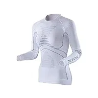 x-bionic femme energy accumulator origins long sleeve women femme t shirt de compression maillot haut sous v tement, white/pearl grey, xs eu