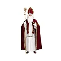 shoperama costume de père noël saint nicholas pour homme - taille : 2xl/3xl, rouge/blanc/or, xxl-3xl