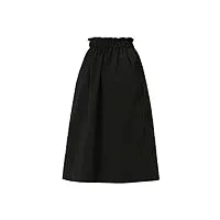 allegra k jupe trapèze vintage avec poches pour femme - taille élastique - 100 % coton, noir , 44