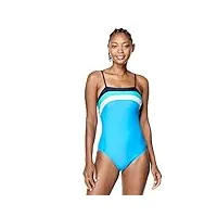speedo maillot de bain une pièce réglable col carré coupe contemporaine, bleu ibiza, 42 femme
