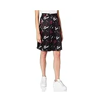 love moschino knee-length flared skirt with all-over eiffel tower and logo print jupe, f.nero/log.grey, 48 femme