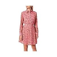 love moschino flared dress shirt long sleeves with all-over devoré flowers robe décontractée, f.rosa/fio.ross, 42 femme