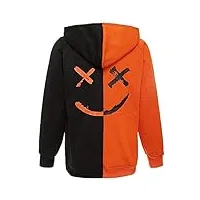 kenaijing sweat à capuche homme, veste à capuche zippé sport homme femme (orange noir, m)