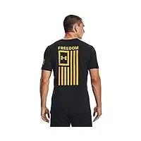 under armour t- shirt drapeau de la liberté chemise, noir (003) / steeltown gold, s homme
