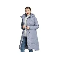 orolay veste d'hiver manteau à capuche pour femme en duvet garde au chaud et à la mode bleu l
