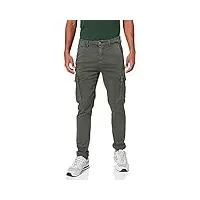replay pantalon cargo pour homme jaan slim-fit hyperflex hypercargo couleur avec stretch, vert (vert militaire 030), 33w / 30l