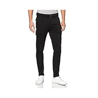 replay pantalon cargo pour hommes jaan slim-fit hyperflex avec stretch, noir (black 040), 36w / 34l