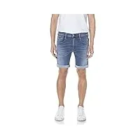 replay anbass shorts en jean, 009 medium blue, 33 homme