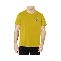 true religion t-shirt bouddha à col rond pour homme, jaune moutarde, xxl