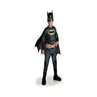 rubies - dc officiel - batman - déguisement classique pour enfant - taille 9-10 ans - costume avec combinaison imprimée,ceinture, couvre-bottes, cape détachable et masque - halloween, carnaval