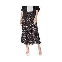 paige jupe midi taille haute kacie d'inspiration vintage pour femme, noir/multicolore, taille s