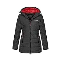 geographical norway - d-457 - manteau d'hiver pour femme, anthracite, s