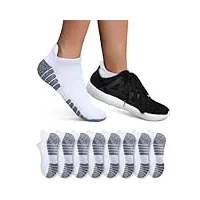 youshow 8 paires chaussettes homme femme de sport en coton socquettes courtes respirantes(8x blanc,39-42)