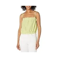 velvet by graham & spencer divya silk cotton voile crop top t-shirt à manches longues pour cami, citron, s femme