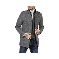 redbridge manteau pour homme veste d'hiver classy chic blouson transformable gris clair s