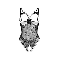tuopuda bodys sexy femmes sous-vêtements babydolls nuisettes ensemble de lingerie dentelle erotique combinaison chemises de nuit sleepwear underwear ensemble lingerie (noir, m)