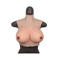seins en silicone poitrine artificiels homme,faux seins travesti soutien gorge sexy, forme mammaire pour crossdressers transgenre soutien-gorge,dark brown 04,gel d