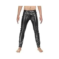 bockle® 3 gay-zip pantalon en cuir home pantalon en cuir jeans jean full zipper zip, size: 30w / 32l