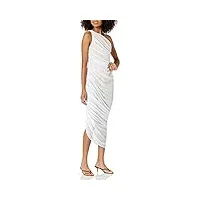 norma kamali diana robe de cocktail, maille blanche/nude, xx-small femme