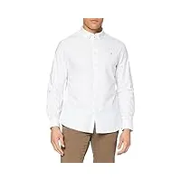 farah brewer cotton oxford slim fit shirt chemise, blanc, m homme