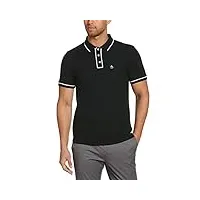 original penguin men's standard earl short sleeve polo shirt, organic true black, small