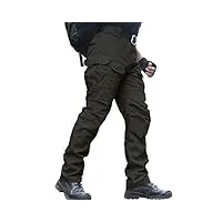 zuoxiangru pantalon résistant à l'eau pour homme pantalon de travail cargo de l'armée de combat tactique coupe décontractée avec poches multiples (#56 noir, tag xl)
