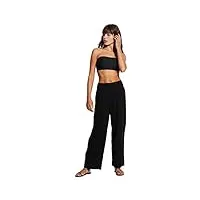 seafolly pantalon de plage à enfiler avec taille élastique pour femme vêtement couvrant de maillot de bain, beach edit noir