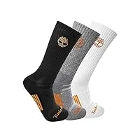timberland yellow boot double logo half cushioned crew socks chaussettes d'équipe, multicolore, m homme