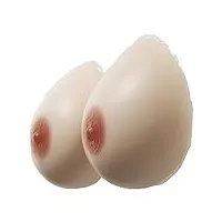xswl une paire de formes mammaires en silicone pour crossdressers mastectomie prothèse coussinets de soutien-gorge insère forme de goutte d'eau faux seins,a_ivory,4xl`1600g/pair