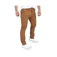 wotega glenn - pantalon en tissu pour hommes en coton - pantalon chino en coton slim fit - pantalon chino pour hommes, marron (toffee 181031), w38/l34